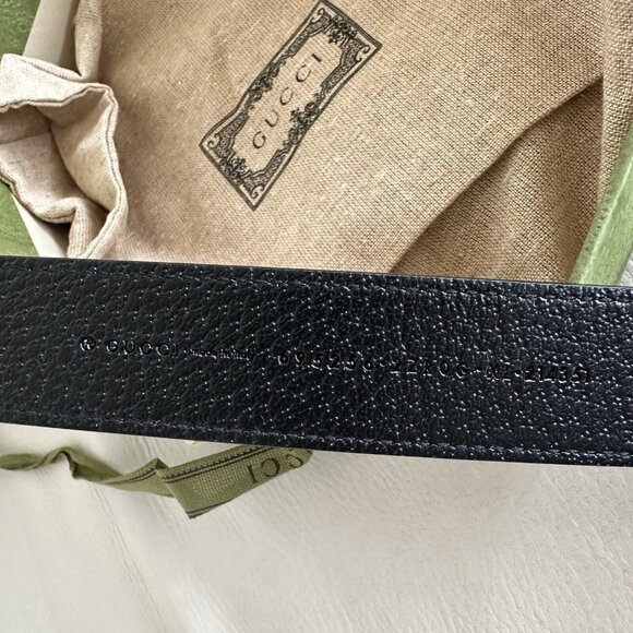 NEW GUCCI 695256 GG XL Pet Collar Dog Collar Leather Black Gold - Picture 5 of 7